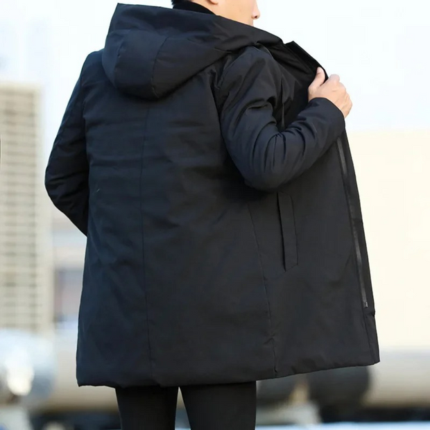 Tommy - Elegancki Męski Długi Płaszcz Fashion Men Jacket Parka Winter Warschau Fashion