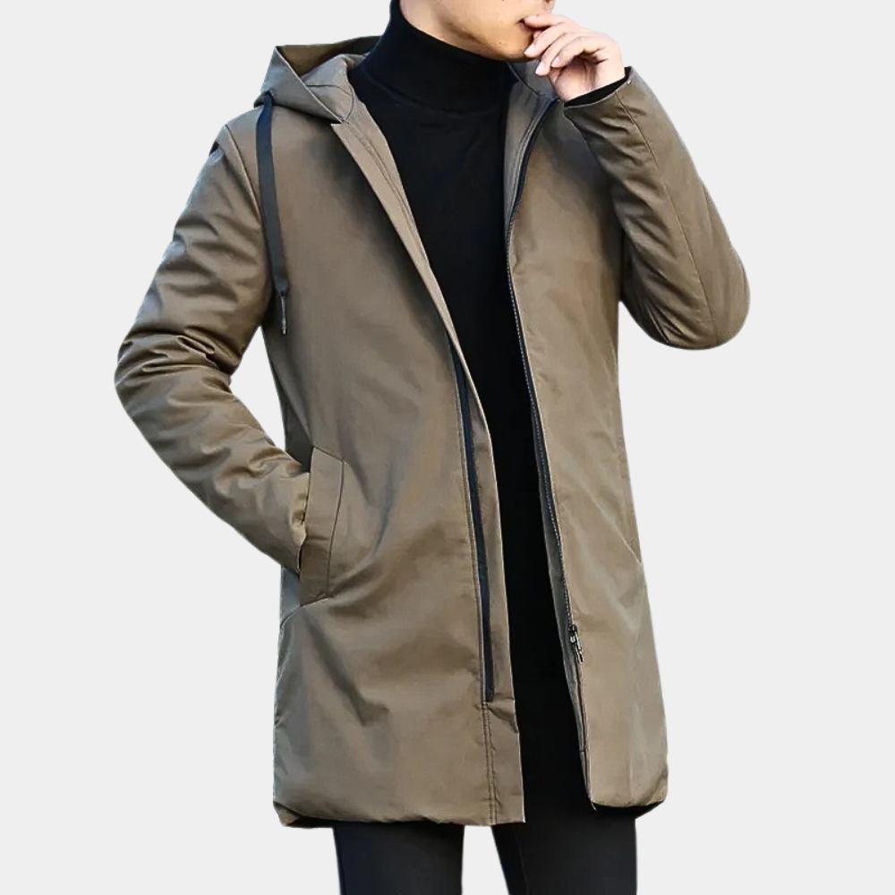 Tommy - Elegancki Męski Długi Płaszcz Fashion Men Jacket Parka Winter Warschau Fashion