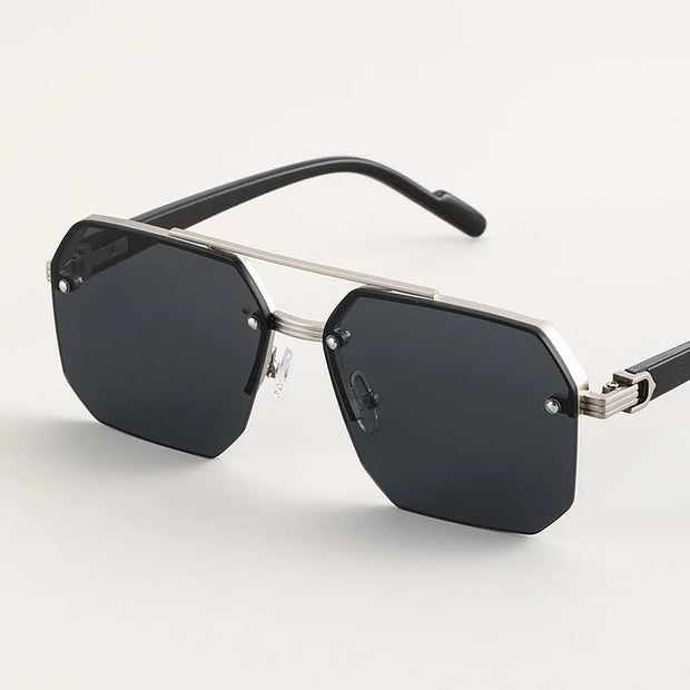 Geometryczne męskie okulary słoneczne Men Accessories Warschau Fashion