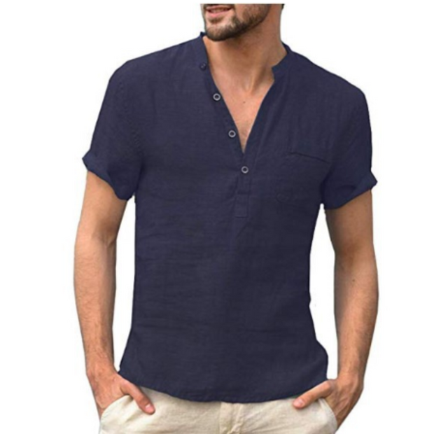 Brody | Męska koszula z kołnierzykiem Men Shirt Warschau Fashion Granatowy S