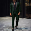 Elegancki Męski Slim Fit 2-częściowy Garnitur dla Gości Weselnych