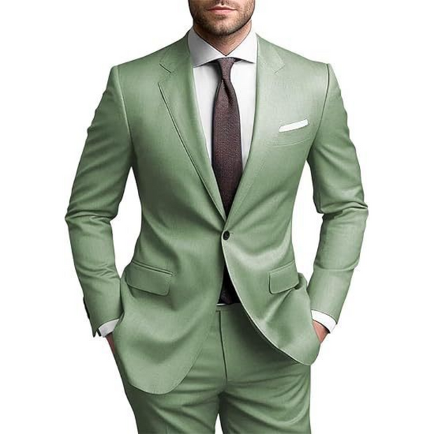 Stylowy Męski Slim Fit Dwuczęściowy Garnitur | Idealny dla Gościa Weselnego