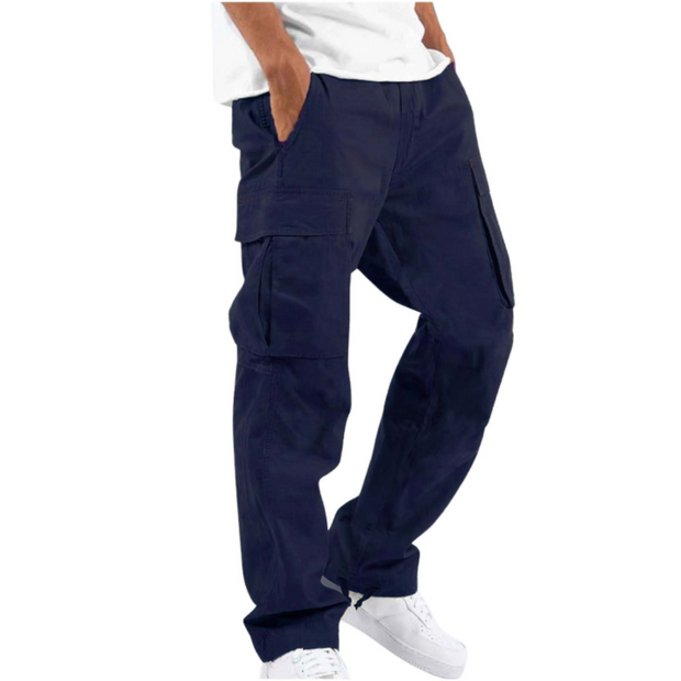 Benicio | Męskie Cargo Spodnie z Szerokimi Nogawkami | Styl Ładunkowy Men Pants Warschau Fashion Granatowy S
