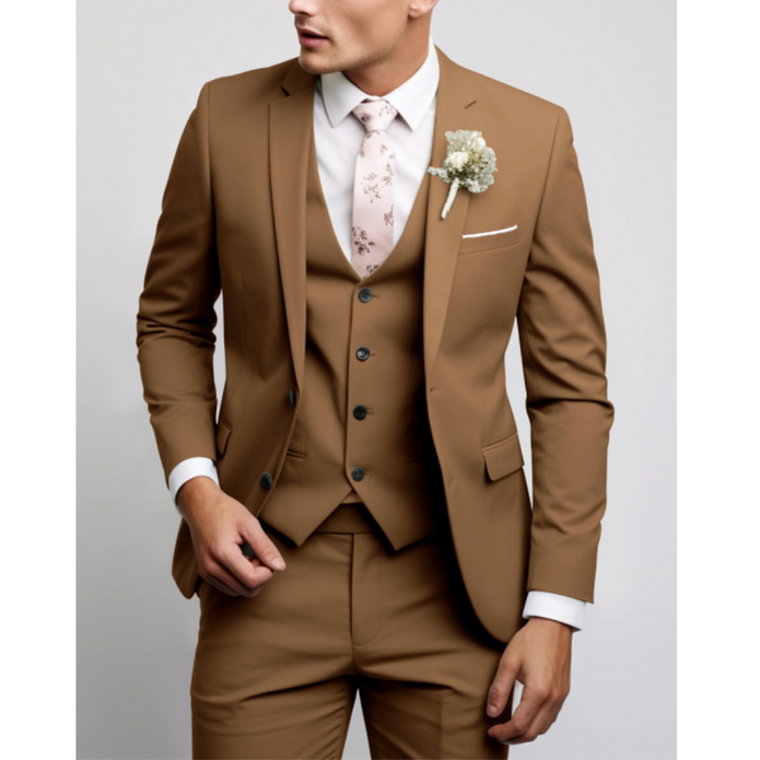 Slim Fit Męski Garnitur Weselny 3-częściowy | Formalny