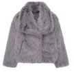 Damska kurtka zimowa z pluszowym futrem syntetycznym Women's Coat Warschau Fashion Szary XS