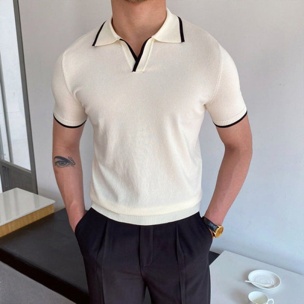 Vannes Kołnierz V Wszechstronny Polo Shirt Warschau Fashion Biały S