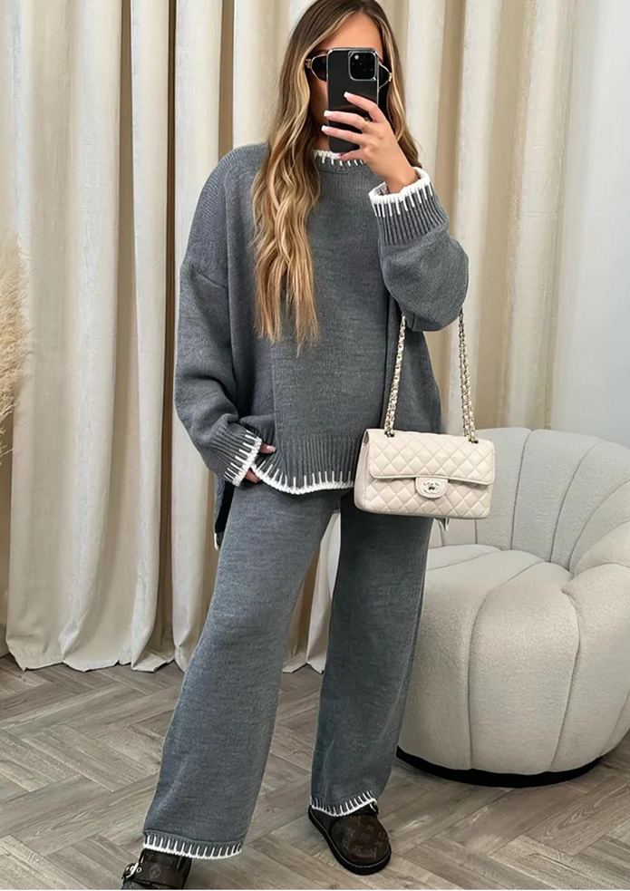 OLIVIA – Elegancki i Komfortowy Zestaw do Relaksu Warschau Fashion Szary S