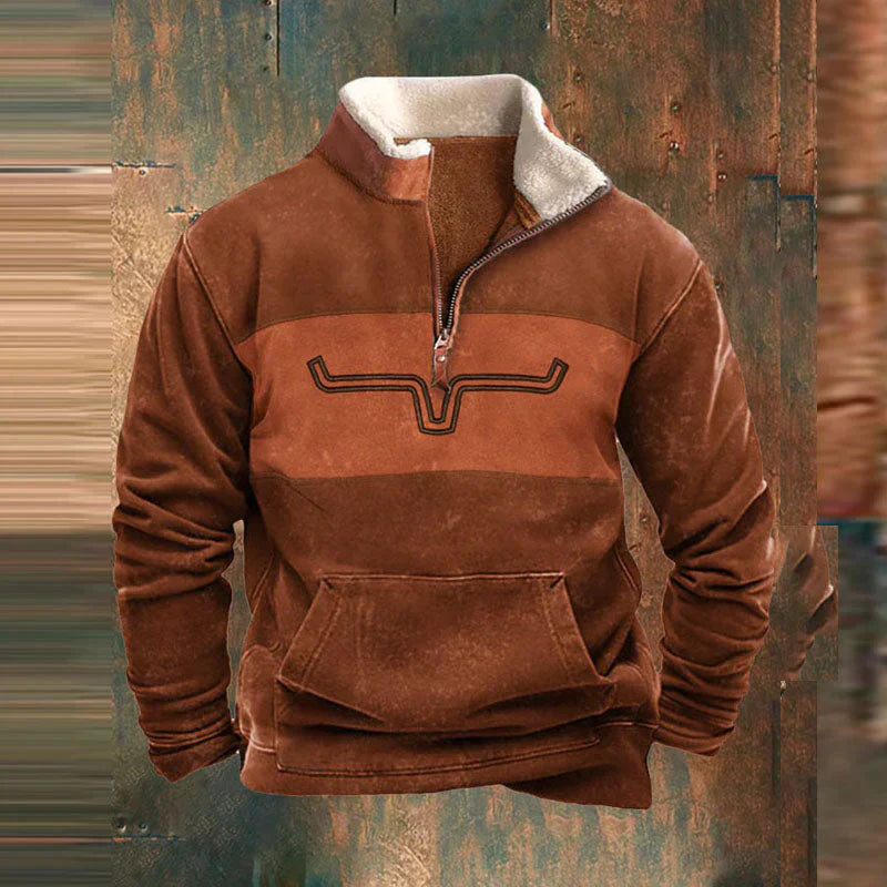 Elimar | Męski Klasyczny Sweter Wygodny i Ciepły Men Sweaters Warschau Fashion Pomarańczowy S