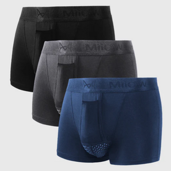 Zestaw 3 sztuk komfortowych męskich bokserków bawełnianych Men Accessories Warschau Fashion Czarny/Szary/Niebieski L