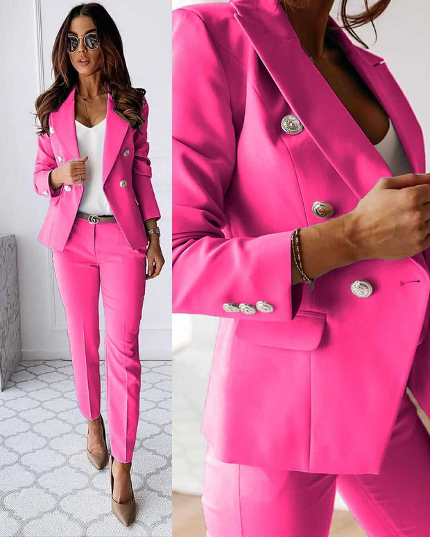 Julia | Stylowy komplet blazerowy Suit Women Warschau Fashion Róż S