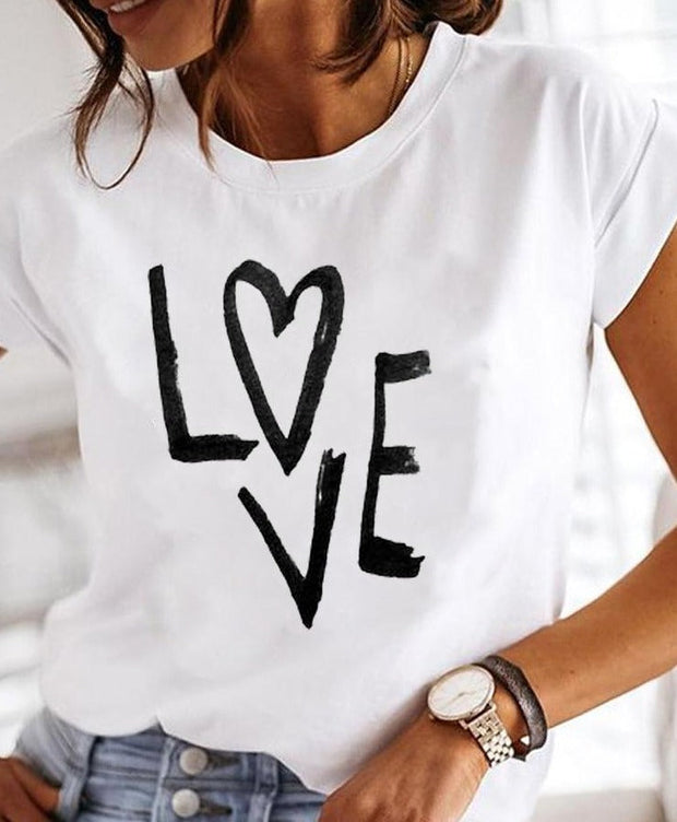 Biała letnia koszulka damska z okrągłym dekoltem Women T-Shirt Warschau Fashion Jak 1 S