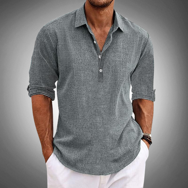 Męska koszula z guzikami Men Shirts Warschau Fashion Szary S