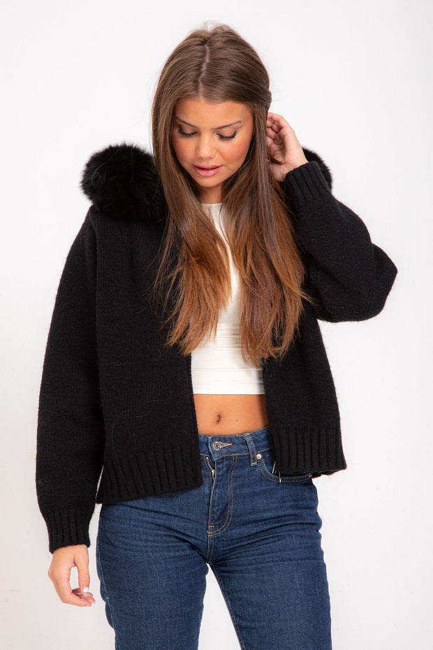 Miękki Wełniany Płaszcz z Kapturem Warschau Fashion