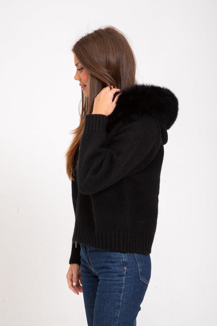 Miękki Wełniany Płaszcz z Kapturem Warschau Fashion