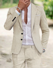 Johannes | Elegancki lniany garnitur męski Pakken & stropdassen | modern Warschau Fashion Beżowy M