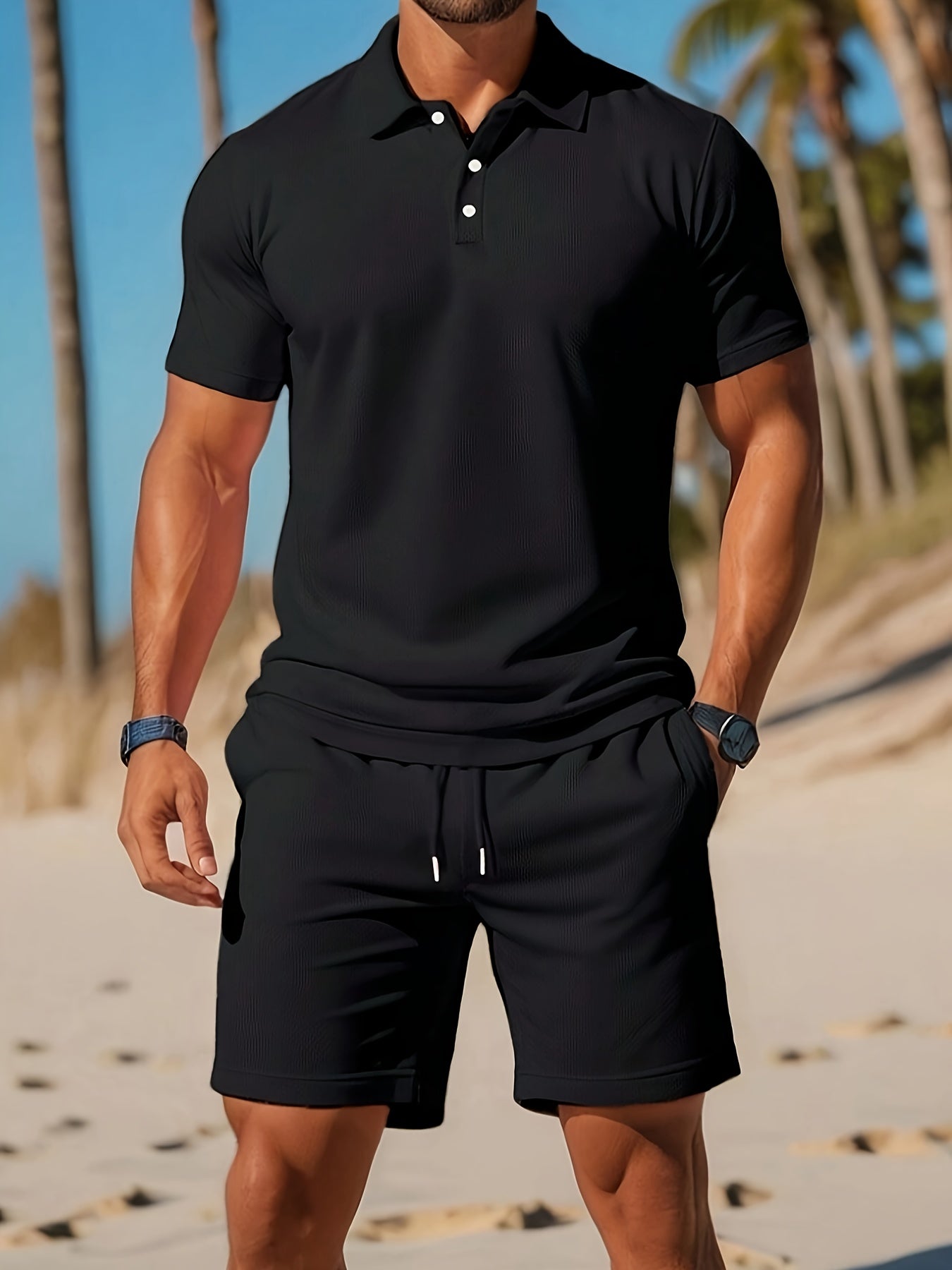 Zestaw Męski na Lato | Poloshirt i Szorty | Stylowa Moda Męska