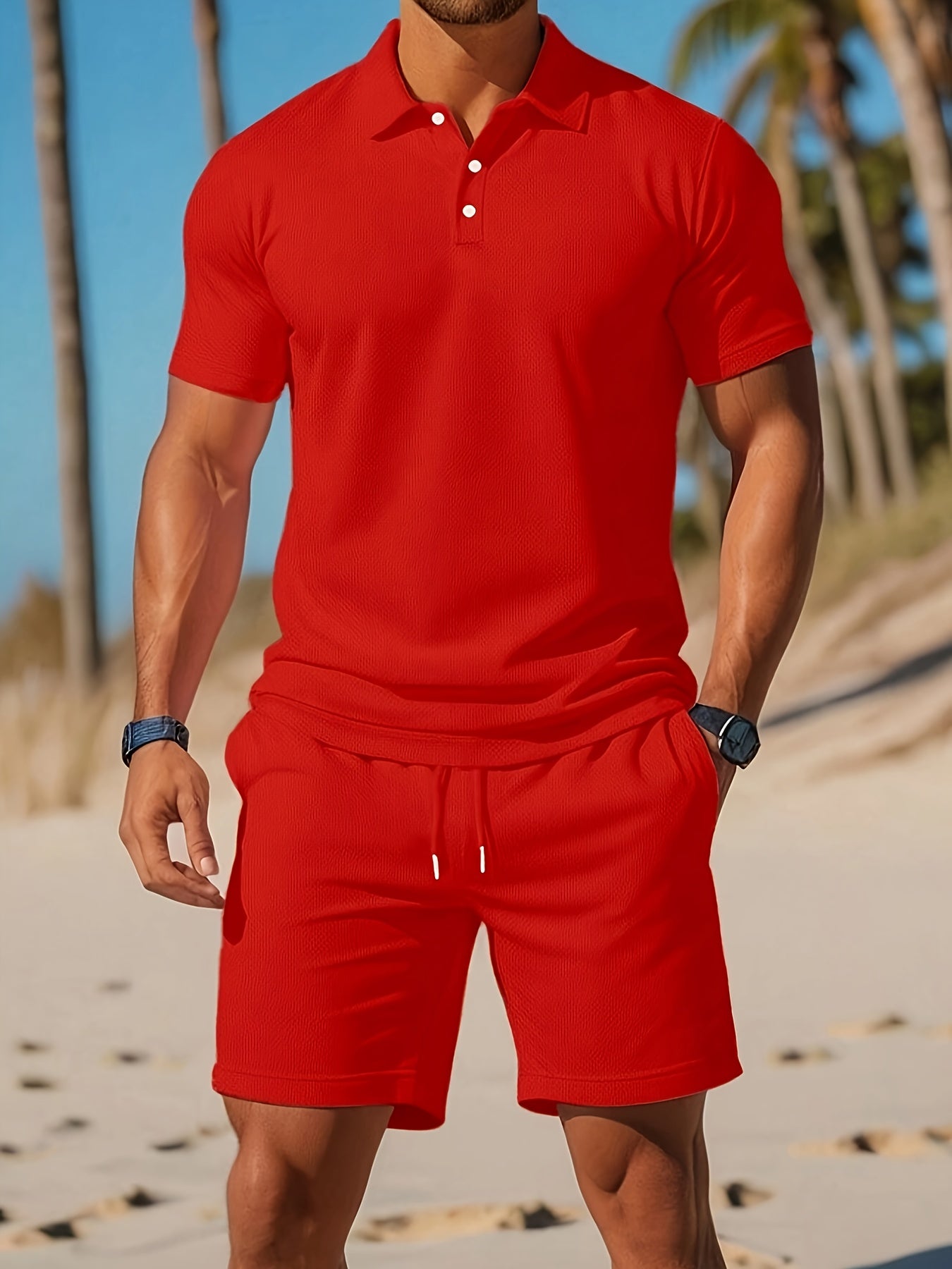 Zestaw Męski na Lato | Poloshirt i Szorty | Stylowa Moda Męska