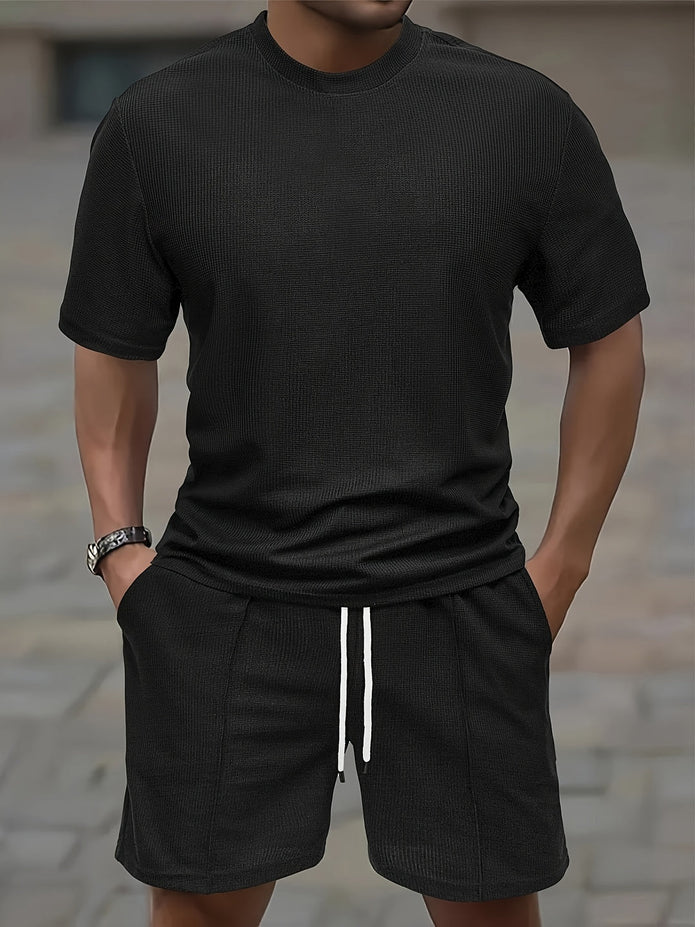 Zestaw Męski | Letni Sportowy Strój: T-shirt i Szorty z Kieszeniami