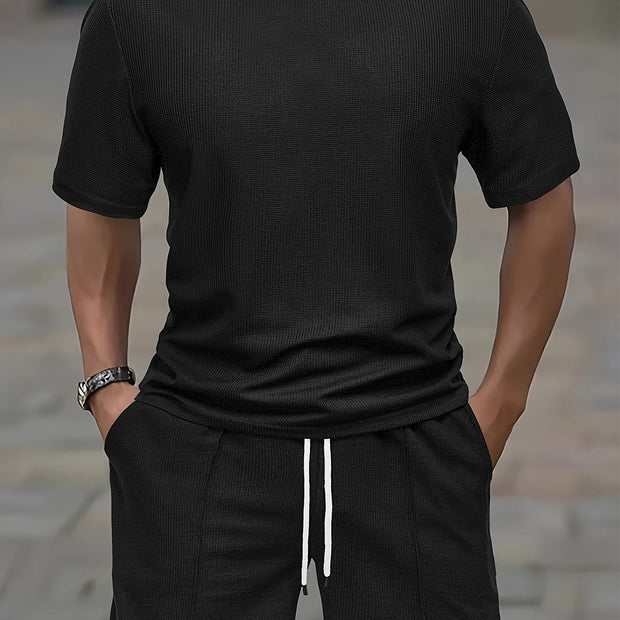 Zestaw Męski | Letni Sportowy Strój: T-shirt i Szorty z Kieszeniami