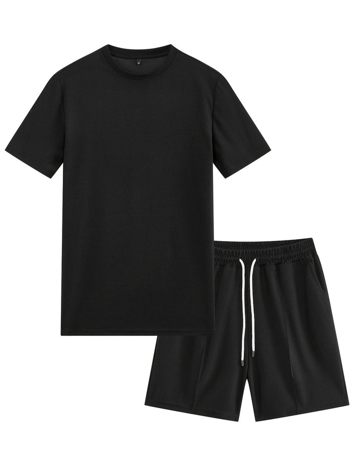 Zestaw Męski | Letni Sportowy Strój: T-shirt i Szorty z Kieszeniami