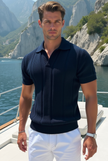 Sweter Polo Granatowy