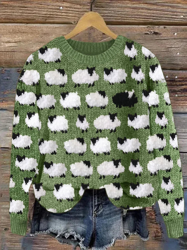 Marta - Sweter z Włókna Sweater Warschau Fashion Zielony S