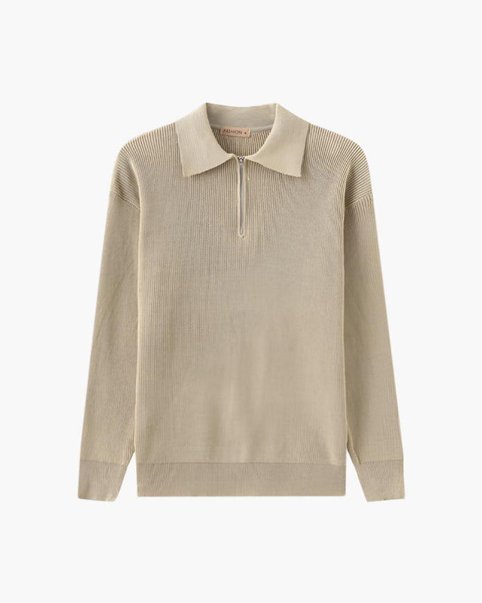 Sweter Cesare z zamkiem do połowy