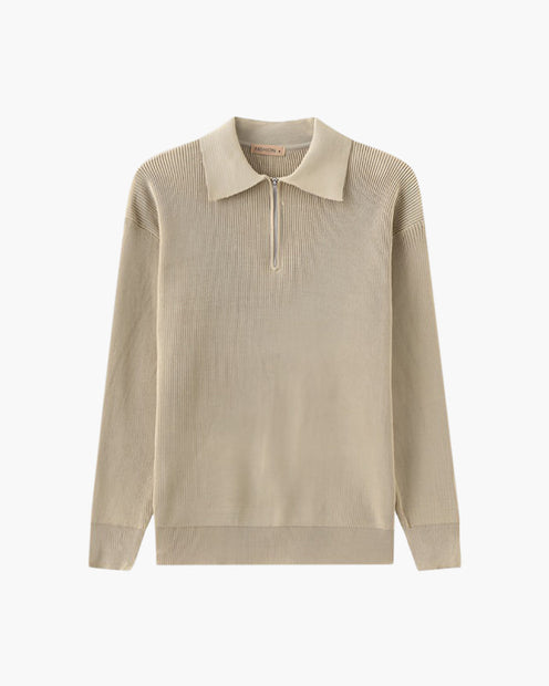 Sweter Cesare z zamkiem do połowy