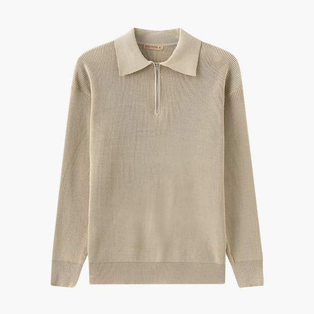 Sweter Cesare z zamkiem do połowy