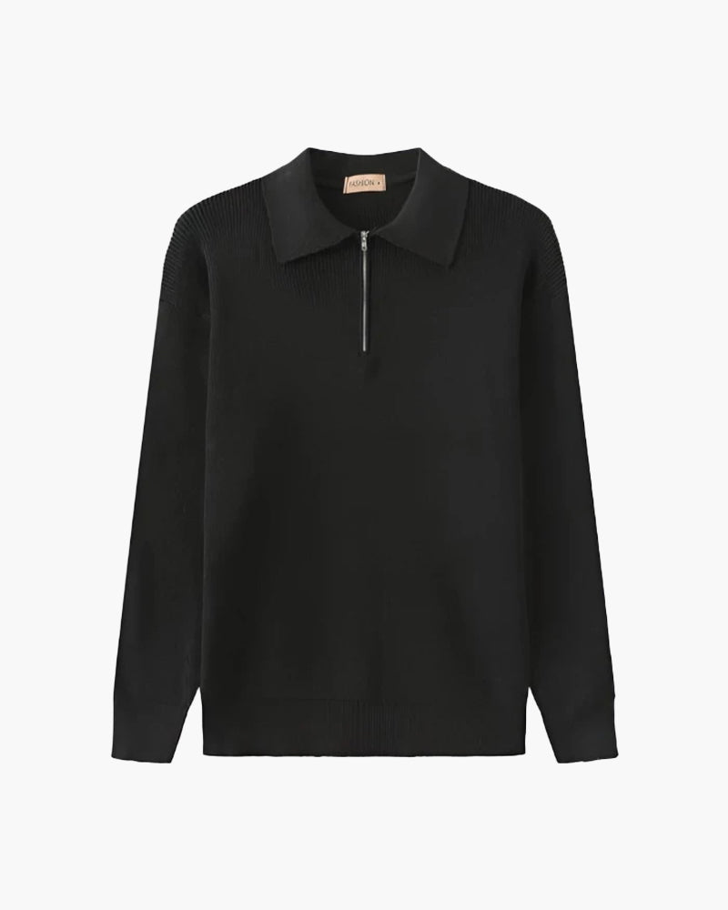 Sweter Cesare z zamkiem do połowy