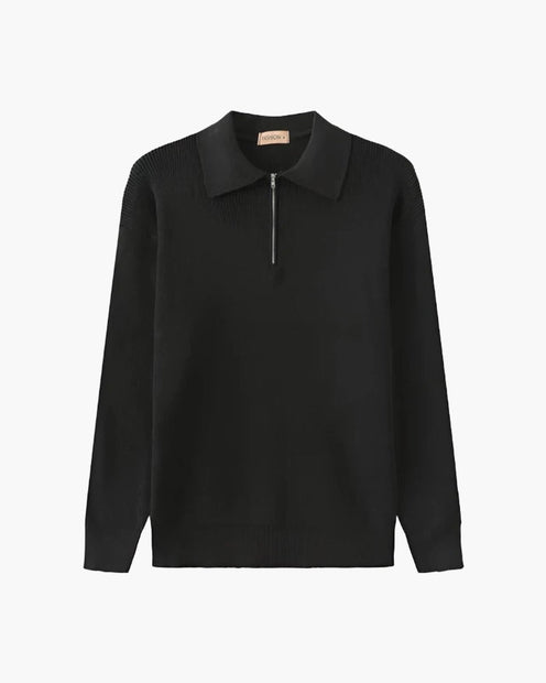 Sweter Cesare z zamkiem do połowy