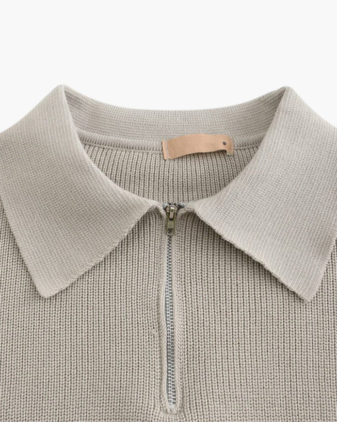 Sweter Cesare z zamkiem do połowy
