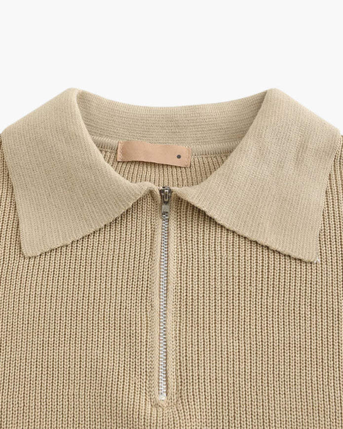 Sweter Cesare z zamkiem do połowy