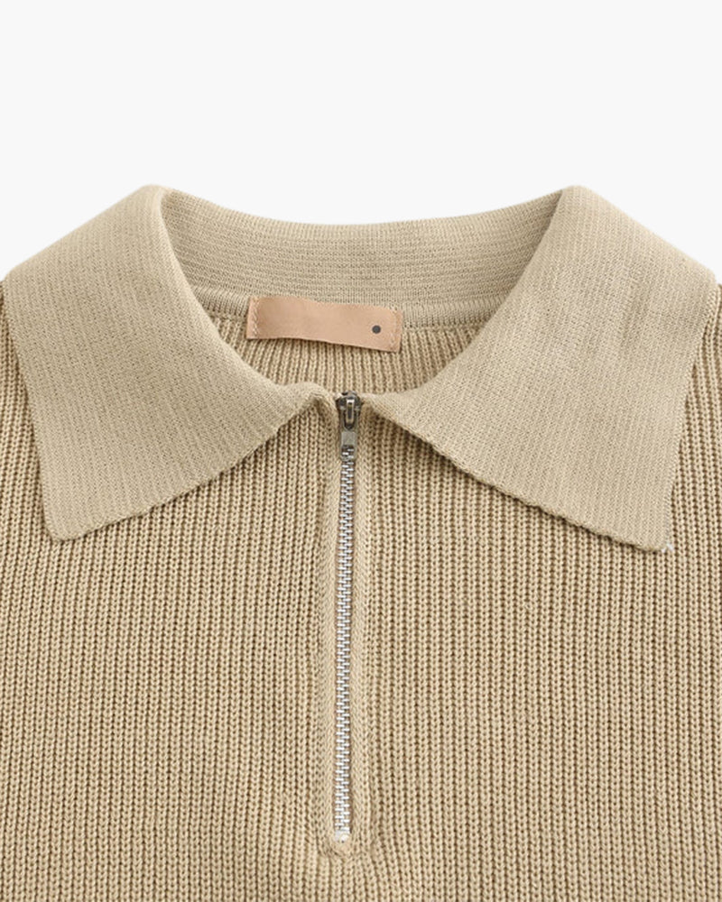 Sweter Cesare z zamkiem do połowy