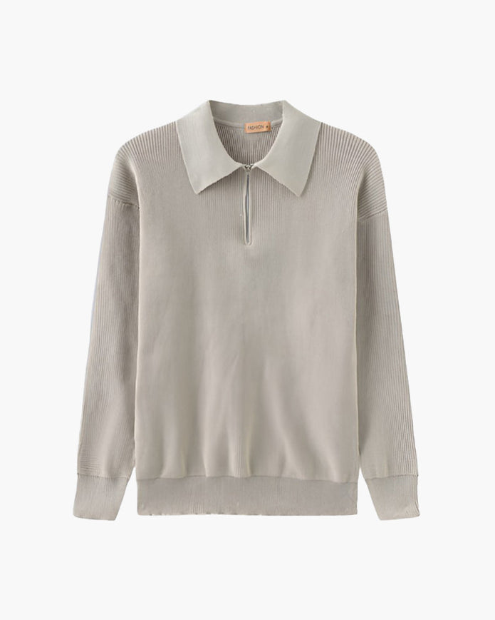 Sweter Cesare z zamkiem do połowy