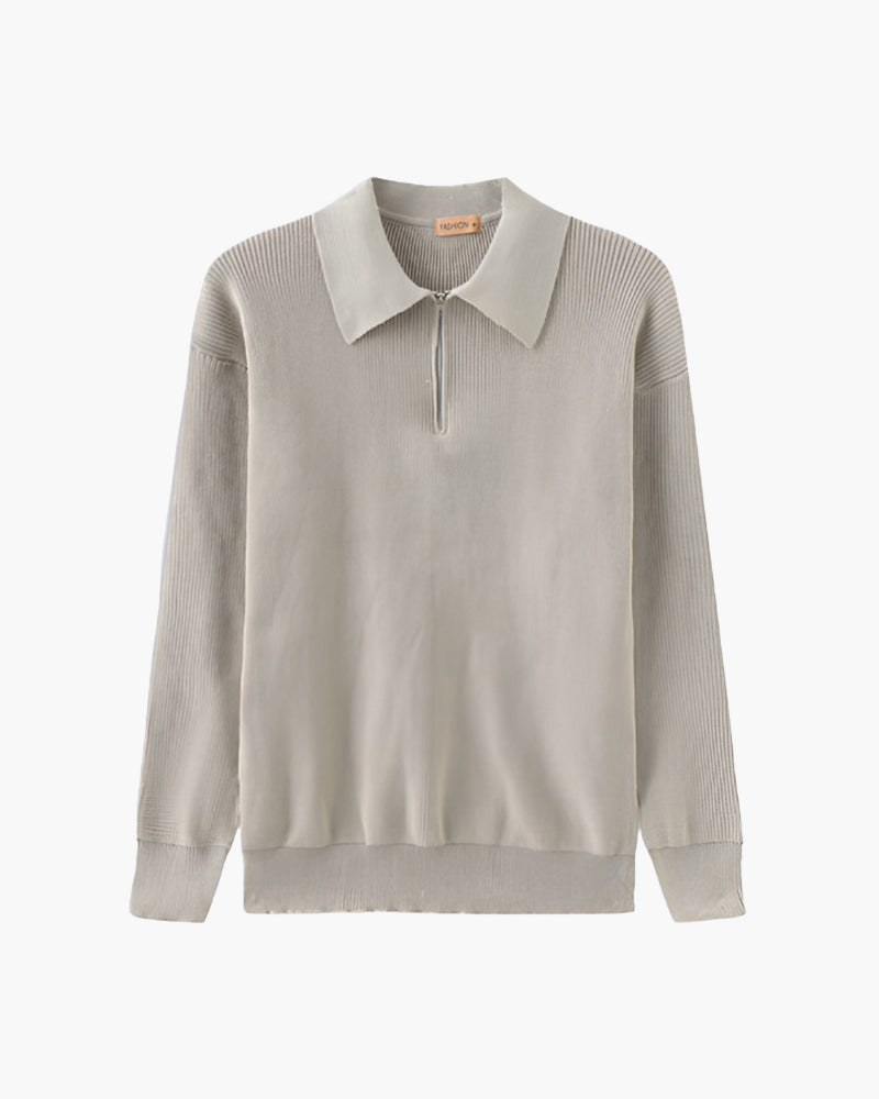Sweter Cesare z zamkiem do połowy