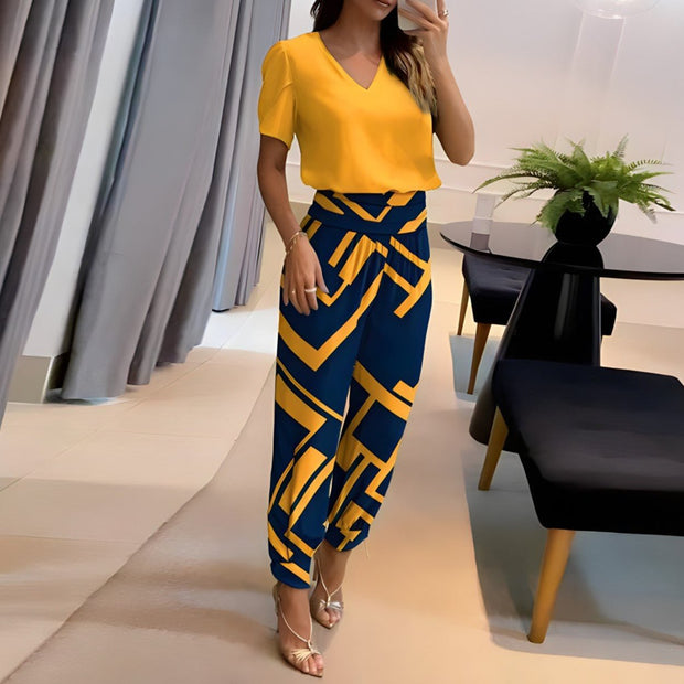 Komplet bluzki i spodni damskich Woman Set Warschau Fashion Żółty XS