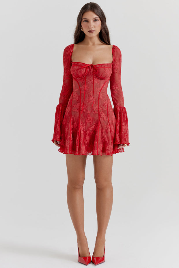 Faye - Retro Korsetta Dress Warschau Fashion Czerwony S