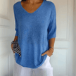 Anna | Dzianinowy Top z Dekoltem w Serek Sweater Warschau Fashion