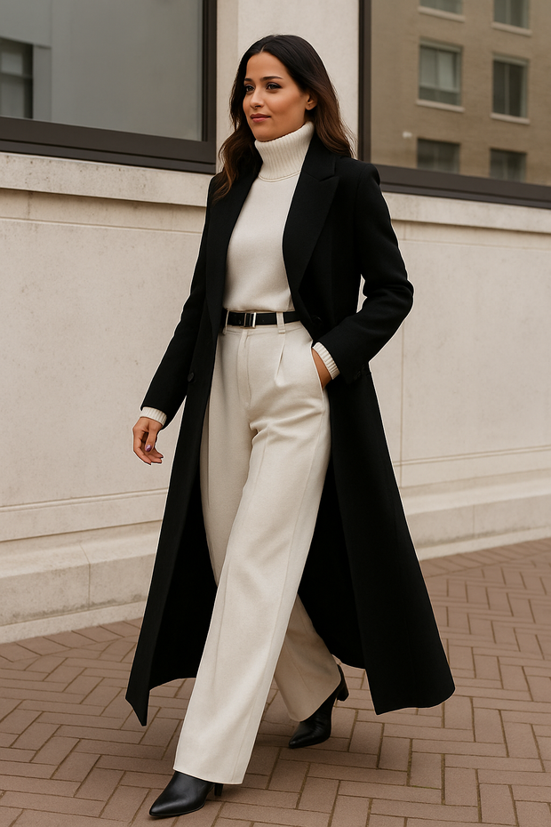 Athrena | Elegancki długi płaszcz dla kobiet na ponadczasowy zimowy styl Winter Coatr Warschau Fashion