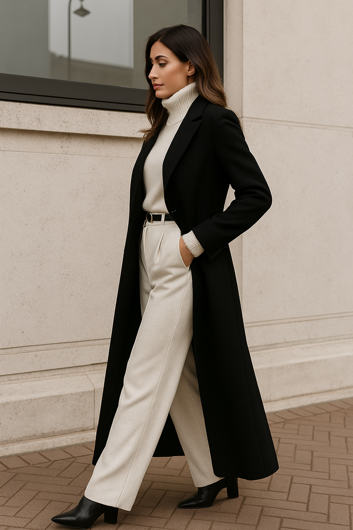 Athrena | Elegancki długi płaszcz dla kobiet na ponadczasowy zimowy styl