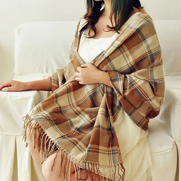 Szalik Kaszmirowy Coleen - Ciepły i Modny - Warschau Fashion - Luksusowy Komfort Scarves Warschau Fashion Beżowy