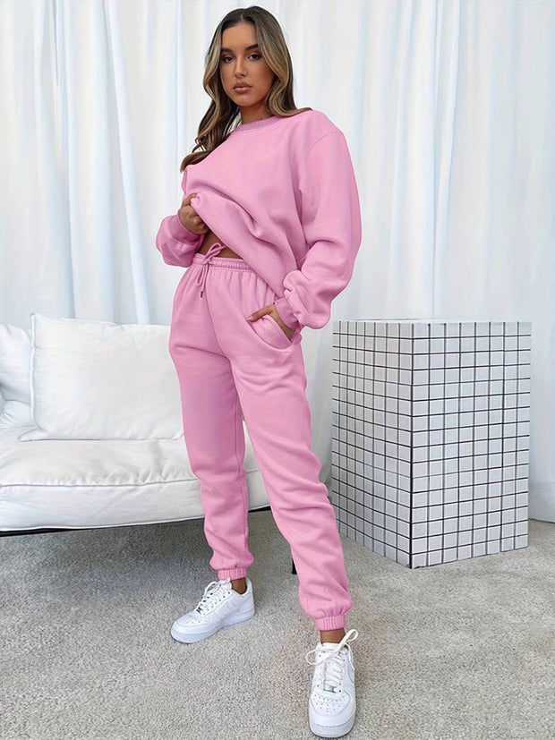 Komfortowy Zestaw Biegowy dla Kobiet Comfort Dames Jogging Set Ensemble Warschau Fashion Różowy S