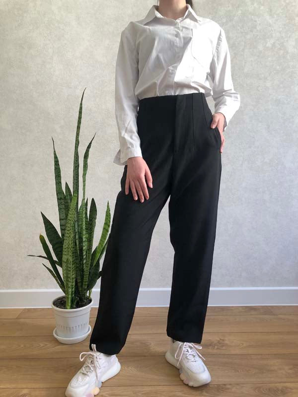 Ania - Eleganckie Pantalony na Okazje Specjalne broek WarschauFashion Czarny S