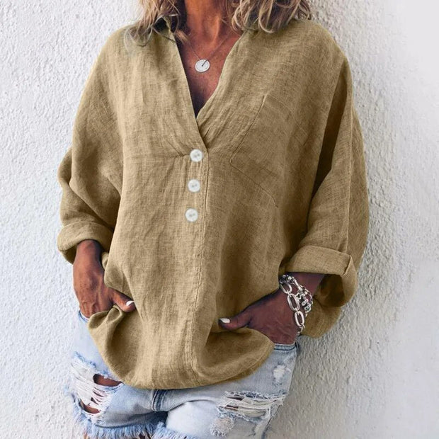 Zofia – Lekka Bluzka w Stylu Ibiza shirt WarschauFashion Khaki S