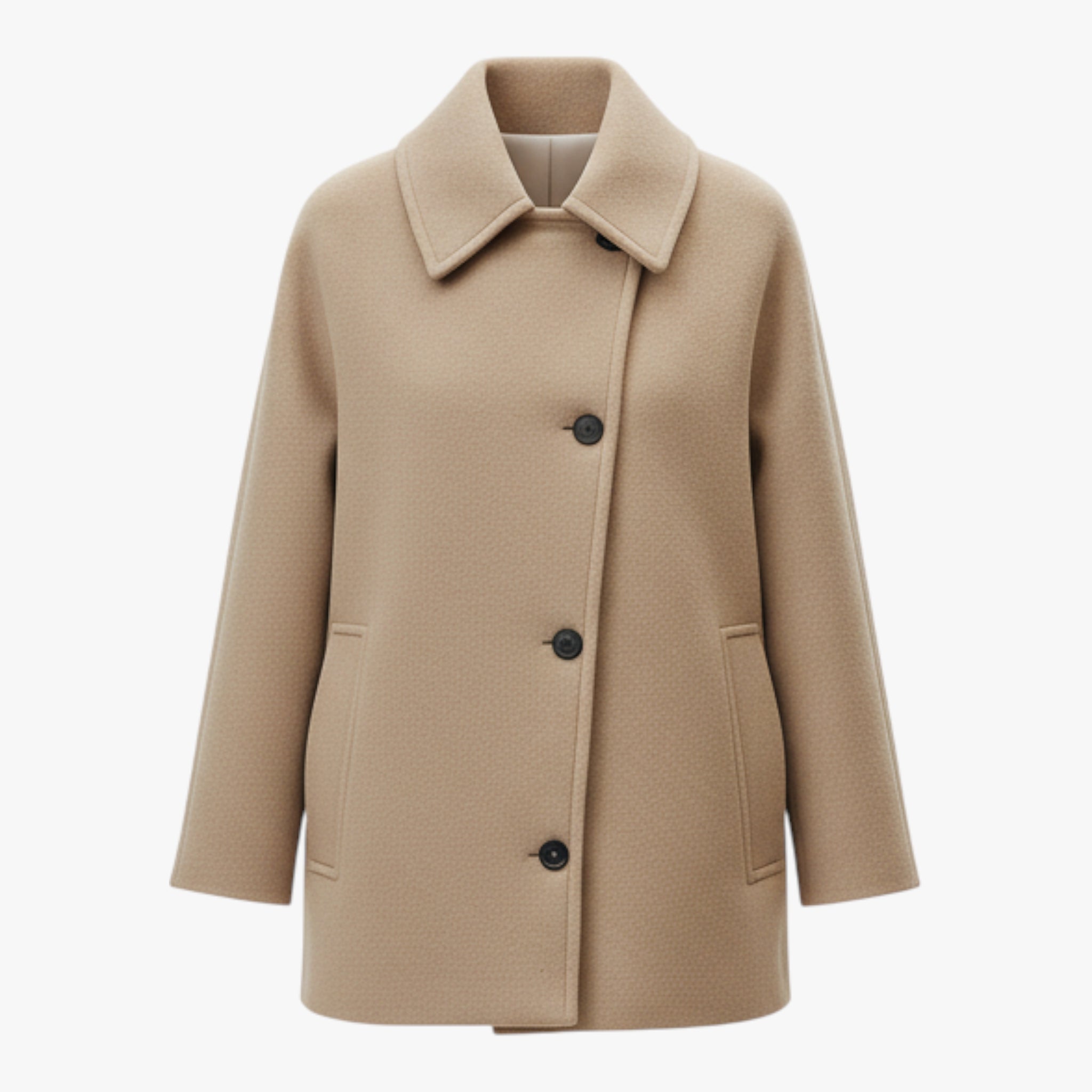 Zofia |Damski płaszcz z kołnierzem wykładanym Kurtki i płaszcze damskie Warschau Fashion Khaki XS