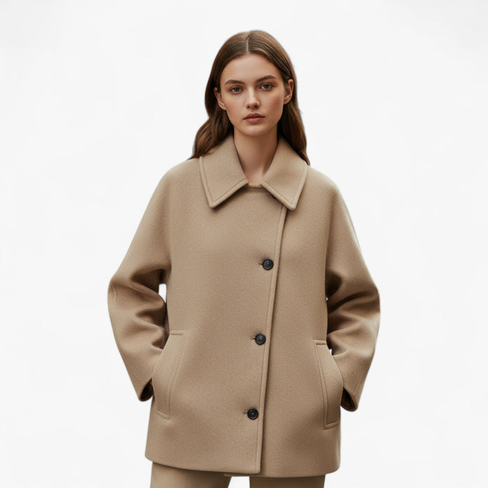 Zofia |Damski płaszcz z kołnierzem wykładanym Kurtki i płaszcze damskie Warschau Fashion