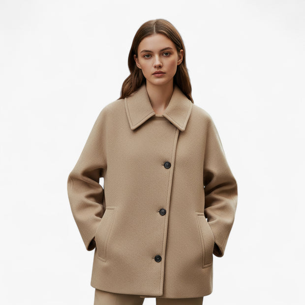 Zofia |Damski płaszcz z kołnierzem wykładanym Kurtki i płaszcze damskie Warschau Fashion