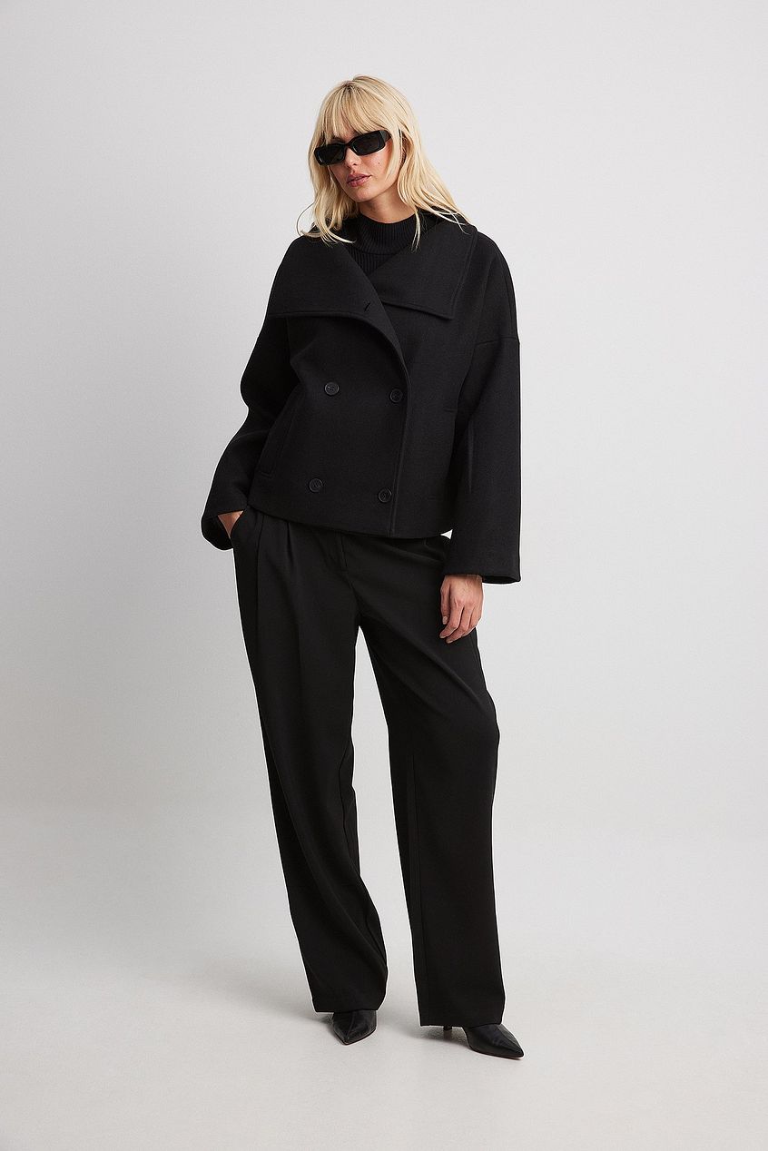 Dwurzędowy płaszcz wełniany Wool coat Warschau Fashion
