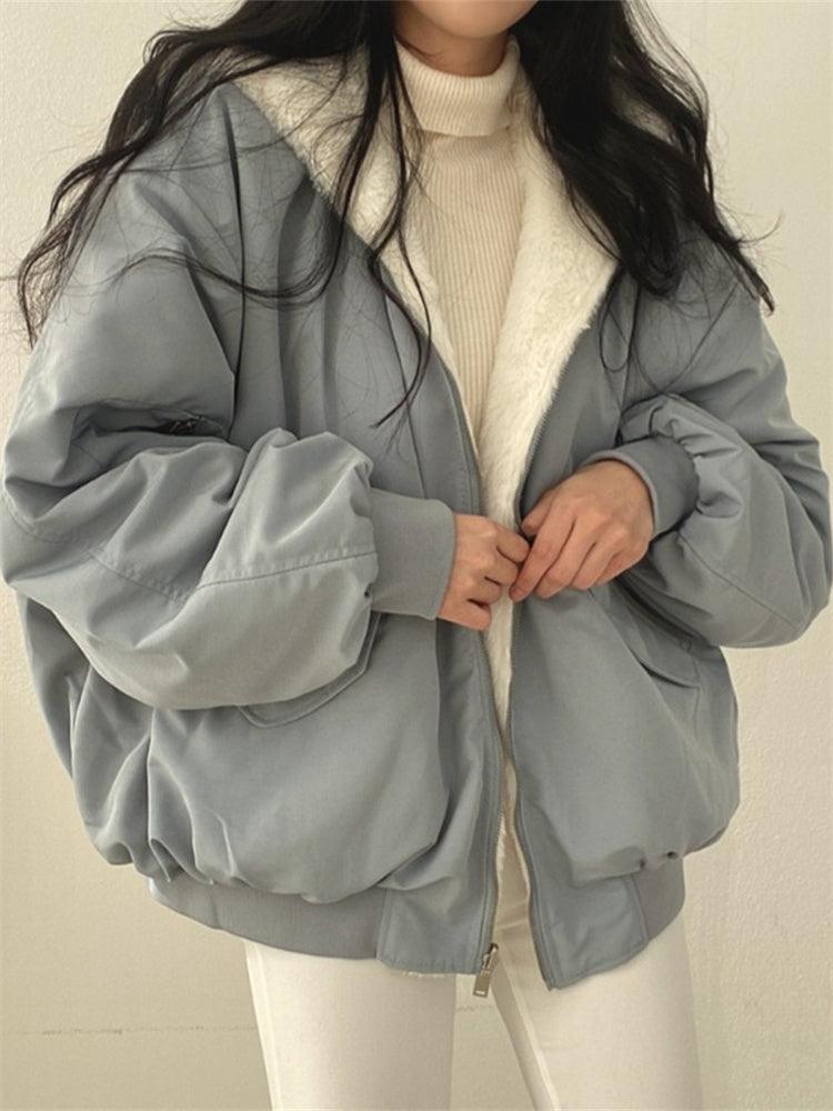 Damska długa kurtka zimowa z zamkiem Women's Jacket Warschau Fashion